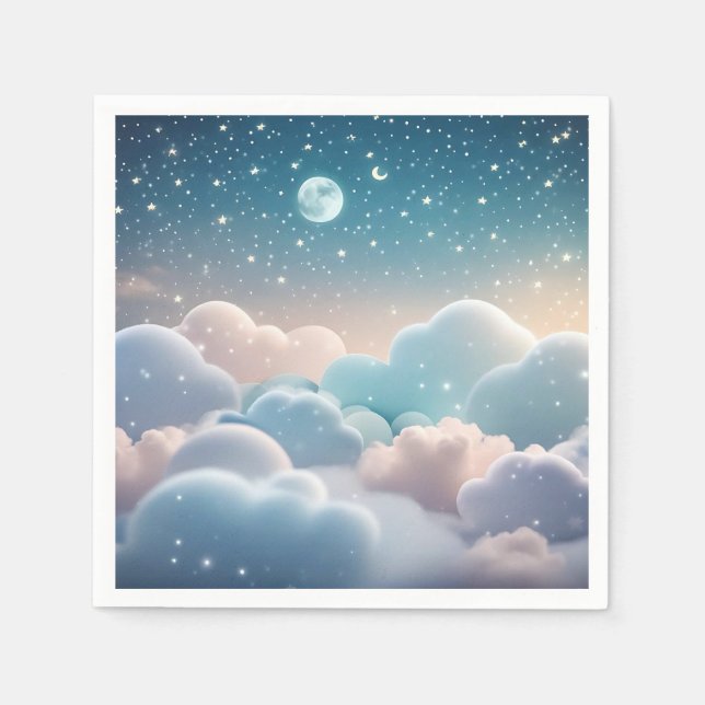 Fluffy Cloud Pastel Napkins (Front)