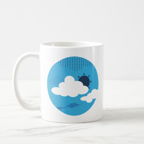 Fluffy Cloud Sunny Blue Sky Art Coffee Mug