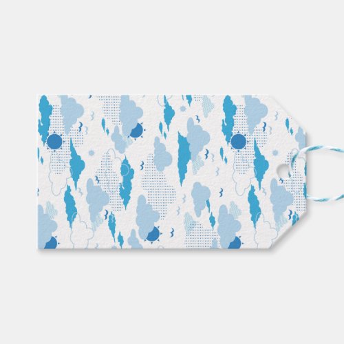 Fluffy Cloud Sunny White Sky Pattern Gift Tags