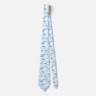 Fluffy Cloud Sunny White Sky Pattern Neck Tie