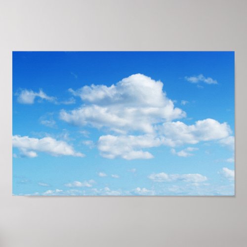 Fluffy Clouds and Blue Sky Poster