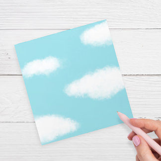 Fluffy Clouds Blue Sky Unlined Notepad