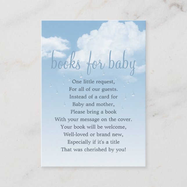 Fluffy Clouds Book Request Card Books For Baby (Front)
