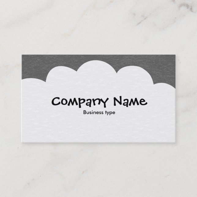 Fluffy Clouds - Gray Business Card (Front)