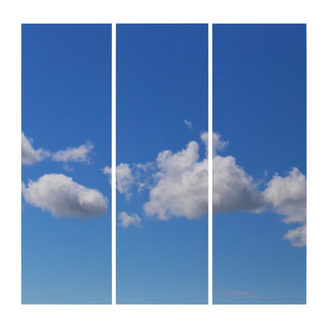 Fluffy Clouds in a Blue Sky Triptych (Front)