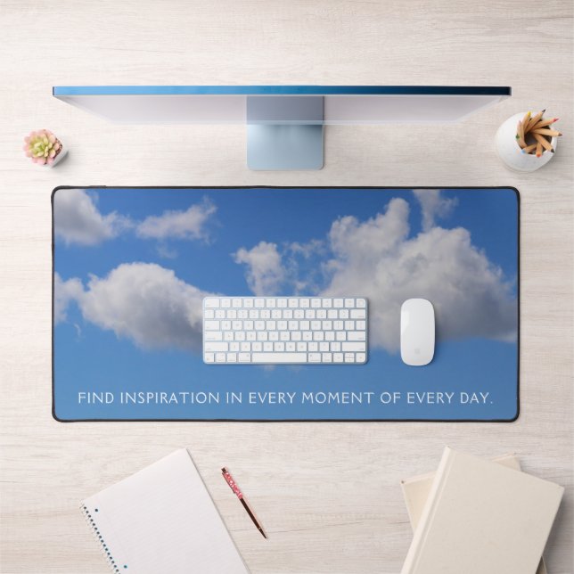 Fluffy Clouds in a Cerulean Blue Summer Sky  Desk Mat (Office 1)