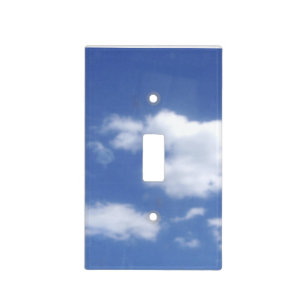 fluffy clouds in blue sky  light switch cover