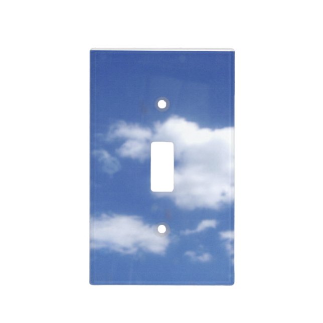 fluffy clouds in blue sky  light switch cover (Front)