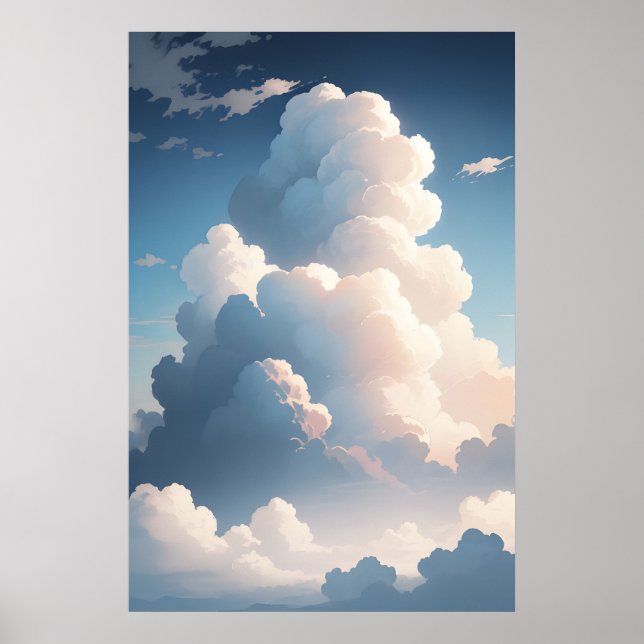 Fluffy Cloudscape beautiful Poster (Front)