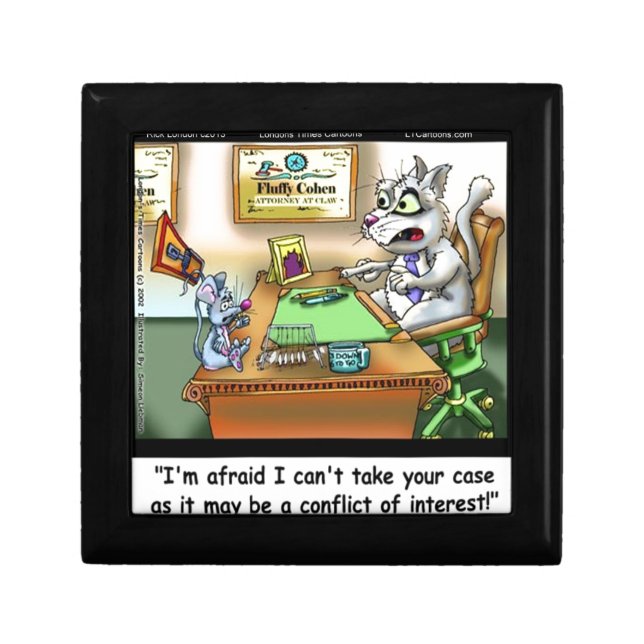 Fluffy Cohen Atty @Claw Funny Cat & Lawyer Keepsake Box (Front)