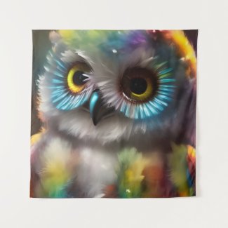 Fluffy Cute Colorful Owl