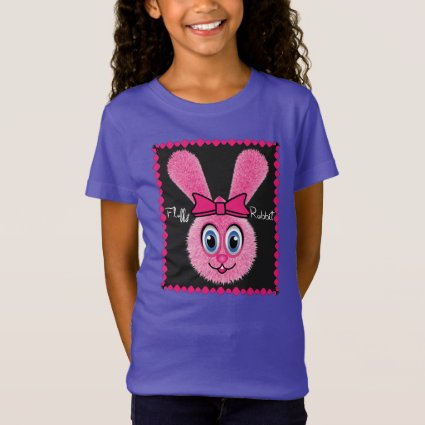 Fluffy Cute Rabbit In Pink T-Shirt