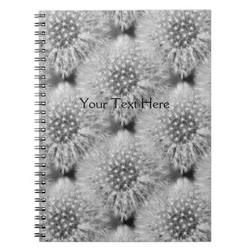 Fluffy Dandelion Flower Nature Art Pattern Notebook