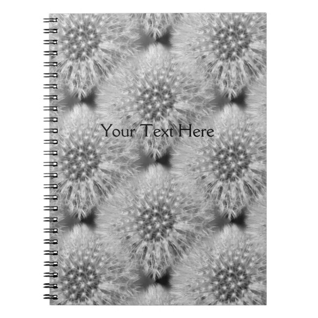 Fluffy Dandelion Flower Nature Art Pattern Notebook (Front)
