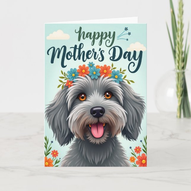 Fluffy Dog Celebration Card (Front)