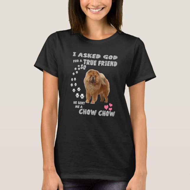 Fluffy Dog Mom Dad Quote Costume Chow Puppy Cute C T-Shirt (Front)