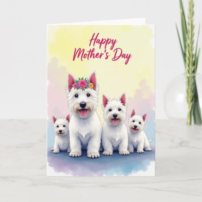 Fluffy Dog Mothers Day Card (Front)