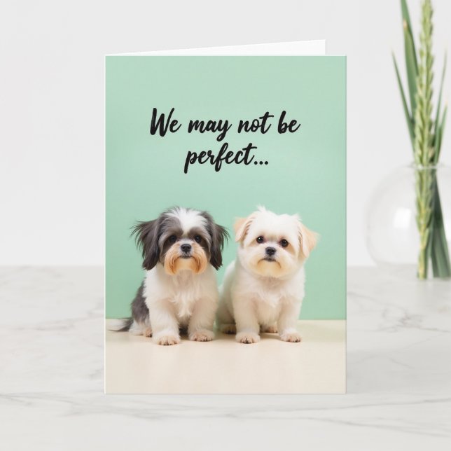 Fluffy Dog Mothers Day Greeting Card (Front)