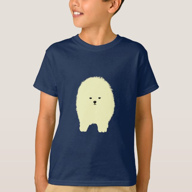 Fluffy Dog, Pomeranian Dog  DrawingT-shirt T-Shirt (Front)
