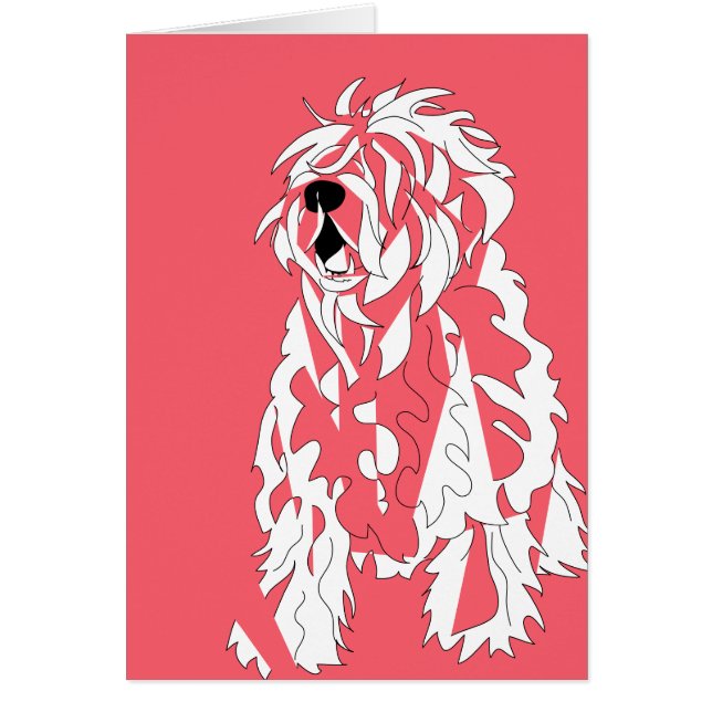 Fluffy Dog Sitter Thank You Card (Front)