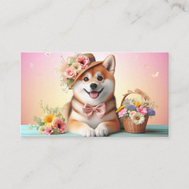 Fluffy Dog with Big Eyes | Joyful Pet Image Enclosure Card (Front)
