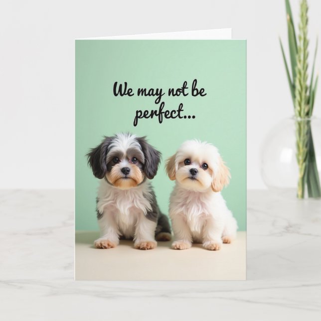 Fluffy Dogs Mothers Day Message Card (Front)