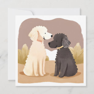 Fluffy Dogs Pet Watercolor Painting Card