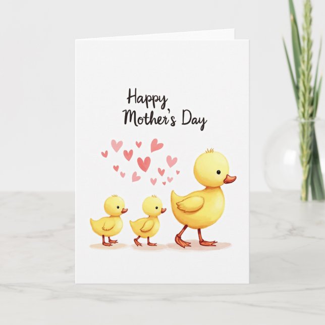 Fluffy Duck Family Mothers Day Card (Front)