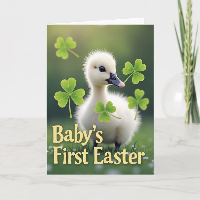 Fluffy Duckling Easter Card (Front)