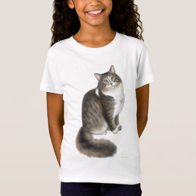 Fluffy Duffy Cat Girls Baby Doll Shirt (Front)