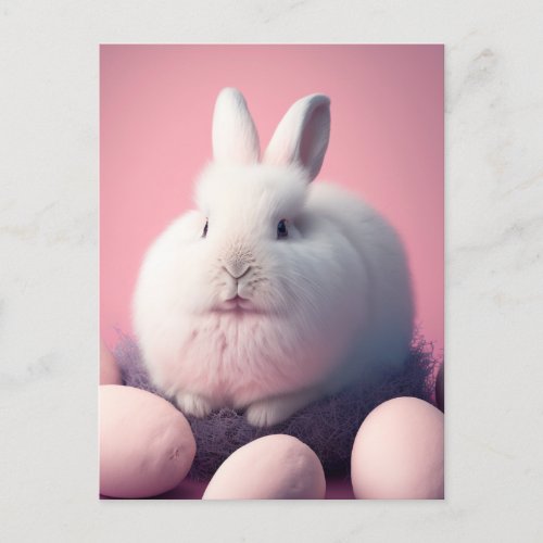Fluffy Easter Bunny Postcard