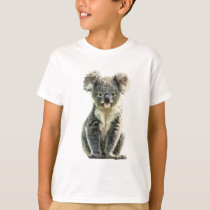 Fluffy Eucalyptus Forest Gray Koala Joey Kids T-Shirt
