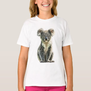 Fluffy Eucalyptus Forest Gray Koala Joey Kids T-Shirt