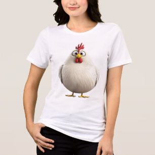 Fluffy & Fabulous Round White Rooster Zodiac T-S Tri-Blend Shirt