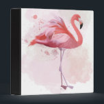 Fluffy Flamingo 3 Ring Binder<br><div class="desc">"Fluffy Flamingo" by Fab Funky.  Features a single flamingo in watercolor style.</div>