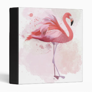 Fluffy Flamingo 3 Ring Binder