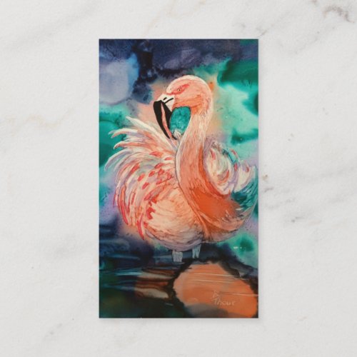 Fluffy Flamingo Business Card