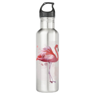 Fluffy Flamingo Stainless Steel Water Bottle