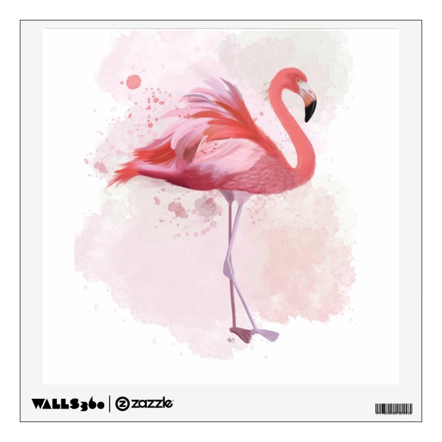 Fluffy Flamingo Wall Decal (Front)