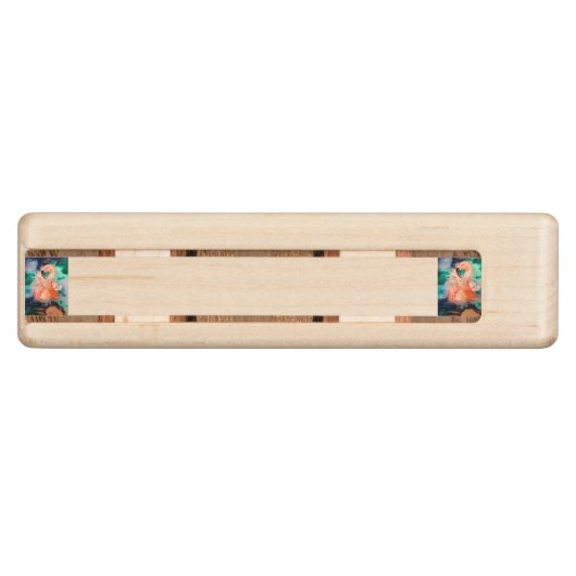 Fluffy Flamingo Wood Cribbage Board (Side)