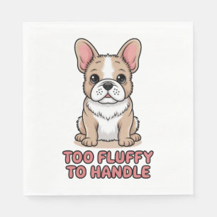 Fluffy French Bulldog Too Fluffy to Handle Napkins