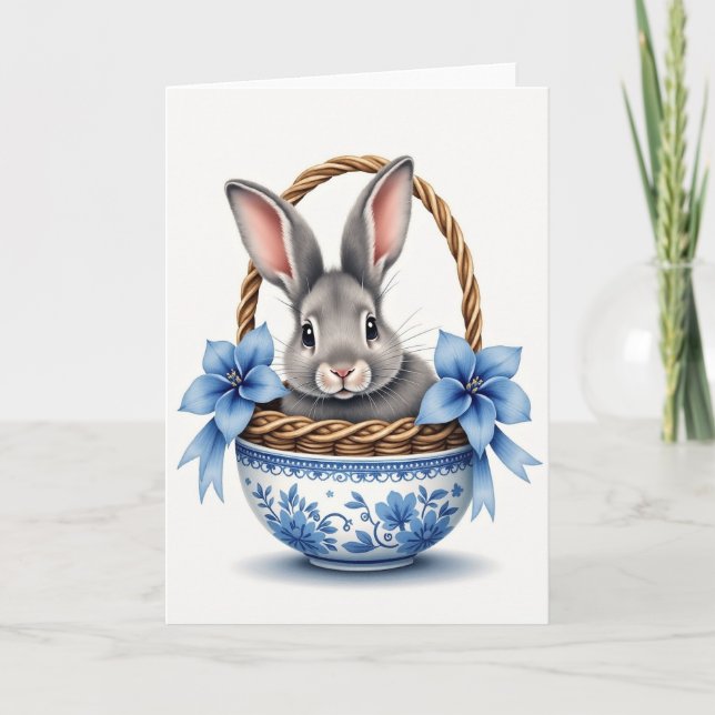 Fluffy Friend Basket Scene Card (Front)