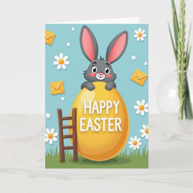 Fluffy Friend Easter Scene Card (Front)