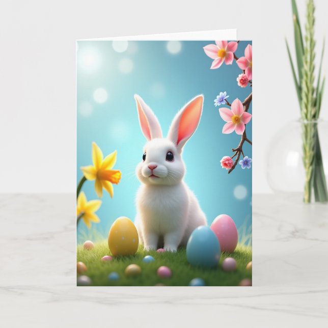 Fluffy Friend Springtime Scene Card (Front)