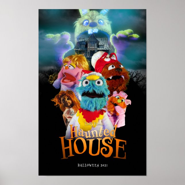 Fluffy Friends: Haunted House Poster (Front)