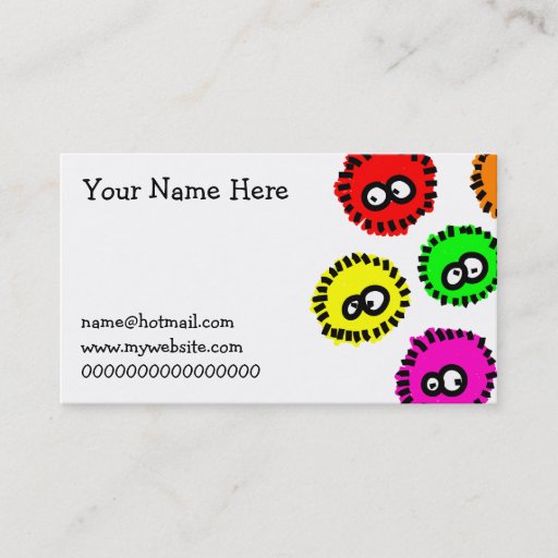 Customizable Fluffy Germs Business Card Templates