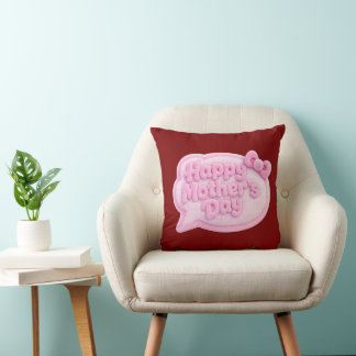 Fluffy Gradient Mother’s Day Throw Pillow