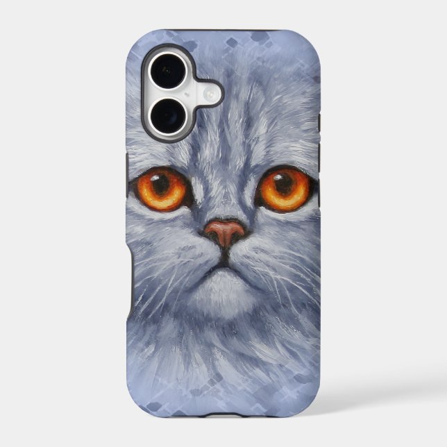 Fluffy Gray Tabby Cat Kitten Face Iphone Case (Back)