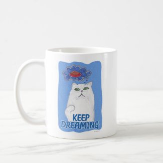 Fluffy Happy Dreaming Sweet Cat Cartoon Art