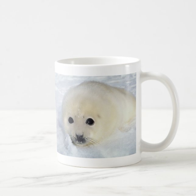 Fluffy Harp Seal Pup Coffee Mug (Right)